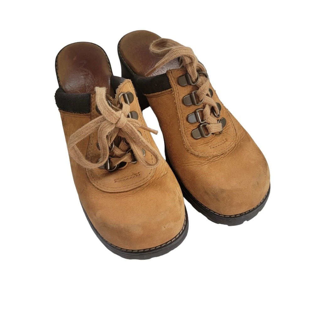 Mia Clog SHADOW Cognac Leather Size 7  Lace Up‎ - Picture 7 of 10